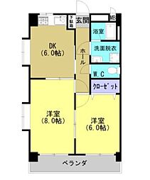 アトモビル 2DKの間取図画像