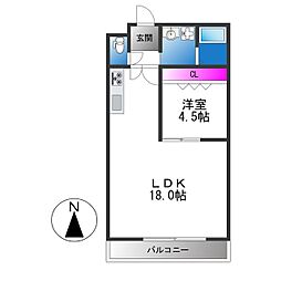 グリーンハイツ長堂 1LDKの間取図画像