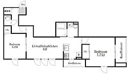 セプテムステラ笹塚 2階2LDKの間取り