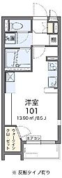 ミランダゾンマー ワンルームの間取図画像