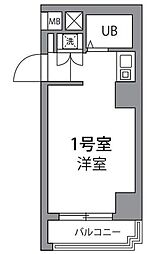 ワールドレジデンス大森 6階ワンルームの間取り