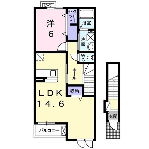 大阪府岸和田市池尻町(賃貸アパート1LDK・2階・53.57㎡)の写真 その2