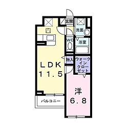 世田谷区大蔵1丁目アパート 1LDKの間取図画像