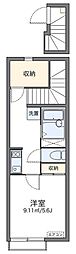 レオネクスト新座ブルー 1Kの間取図画像