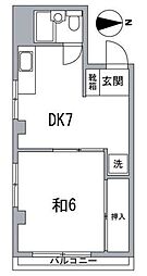 KOUビル 1DKの間取図画像