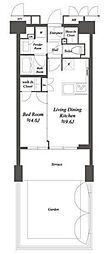 プライマル練馬豊島園 1LDKの間取図画像