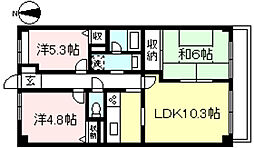 リバーヴュー泉 3LDKの間取図画像