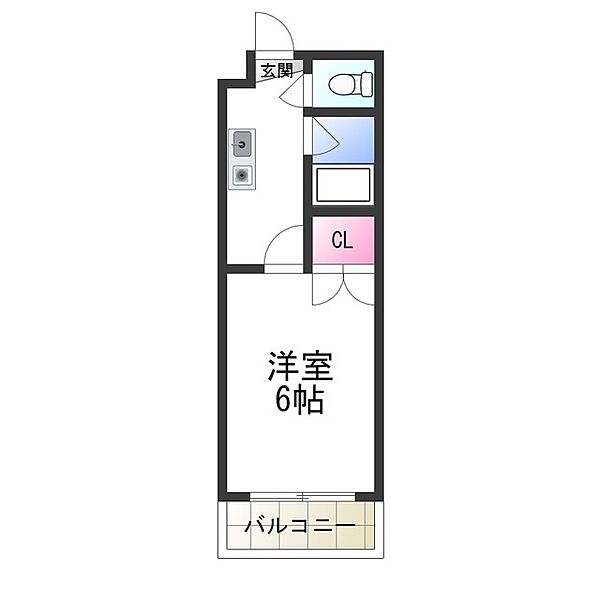 サンロワール中百舌鳥 ｜大阪府堺市堺区向陵東町３丁(賃貸マンション1K・5階・19.40㎡)の写真 その2