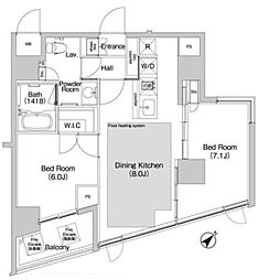BPRレジデンス渋谷 2DKの間取図画像