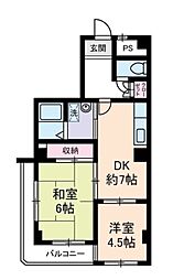 マインドホームズ 4階2DKの間取り
