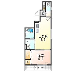 Osaka Metro御堂筋線 動物園前駅 徒歩7分の賃貸アパート 3階1LDKの間取り