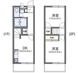 レオパレスヤマセ 2DKの間取図画像