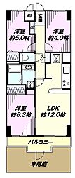武蔵野拝島ハイツ 3LDKの間取図画像