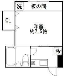 アイエムコーポ 2階1Kの間取り