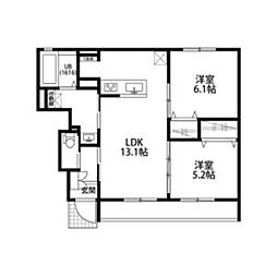 アムール京都梅小路 1階2LDKの間取り