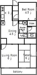 プラザM.M 3DKの間取図画像