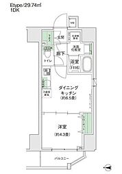 スタイリオ蒲田2 1DKの間取図画像