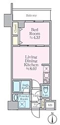 足立区東和2丁目マンション 1LDKの間取図画像