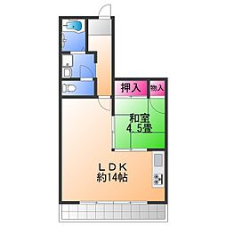 新栄ハイツ 1LDKの間取図画像