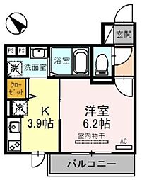 RIHITO堺東 3階1Kの間取り