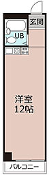 T.Oコーポ石山A棟 1階ワンルームの間取り
