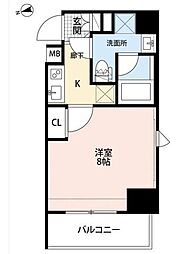 プレール・ドゥーク板橋2 1Kの間取図画像