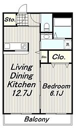 EPAII 1階1LDKの間取り