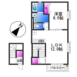 ファインスクエア喜連 1LDKの間取図画像