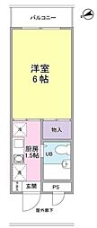西船本郷マンション 1Kの間取図画像