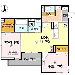 Osaka Metro長堀鶴見緑地線 今福鶴見駅 徒歩8分の賃貸アパート 3階2LDKの間取り