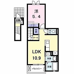 シエルブルー多摩 1LDKの間取図画像