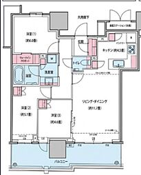 幕張ベイパークライズゲートタワー 3LDKの間取図画像