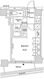 ザ・パークハビオ文京目白台プレイス ワンルームの間取図画像