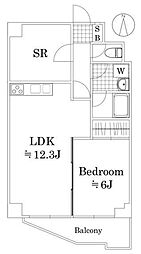 ハイホーム本陣 13階1SLDKの間取り