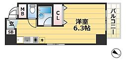 JR東海道・山陽本線 神戸駅 徒歩1分の賃貸マンション 6階ワンルームの間取り