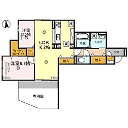カーサルミノサ王子町 2LDKの間取図画像
