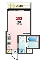 Glanz北千住2 ワンルームの間取図画像