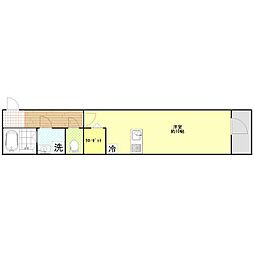越谷市千間台西4丁目アパート ワンルームの間取図画像