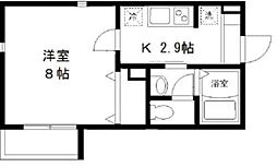 レズワン・ガーデン 1Kの間取図画像