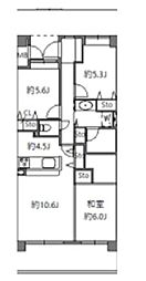 アソシエール溝の口 3LDKの間取図画像