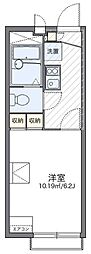 レオパレス世田谷 2階1Kの間取り