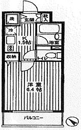 パレステュディオシンシア文京千石 1Kの間取図画像