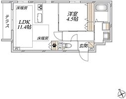 Ateria 1LDKの間取図画像