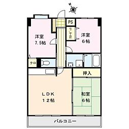 アメニティハイツ杏栄館 3LDKの間取図画像