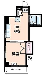 メゾン丸十 8階1DKの間取り