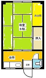 ミサトレヂデンス 3階1DKの間取り