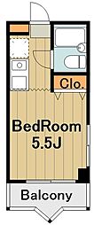 エスペランサ南橋本 1Kの間取図画像