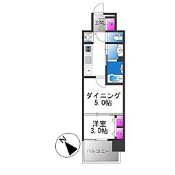 ArtizA堺 1DKの間取図画像