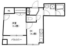 兼高ビル 2階1DKの間取り