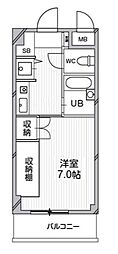 T'sgarden都筑ふれあいの丘 1Kの間取図画像